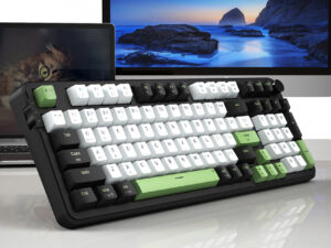 Bàn phím cơ E DRA EK398W (3 Mode/ Black + White + Green/ Blueberry Linear Switch) ban phim co edra ek398w 3 mode black white green blueberry linear switch 1