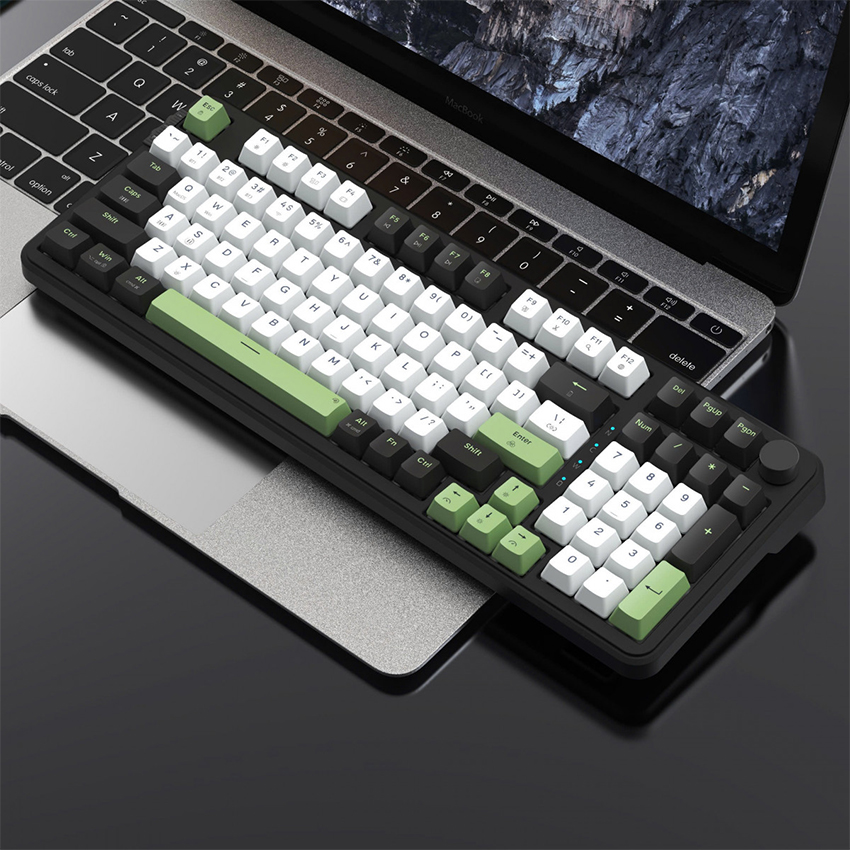 Bàn phím cơ E DRA EK398W (3 Mode/ Black + White + Green/ Blueberry Linear Switch) Bàn phím cơ E DRA EK398W (3 Mode/ Black + White + Green/ Blueberry Linear Switch) - Ảnh 3